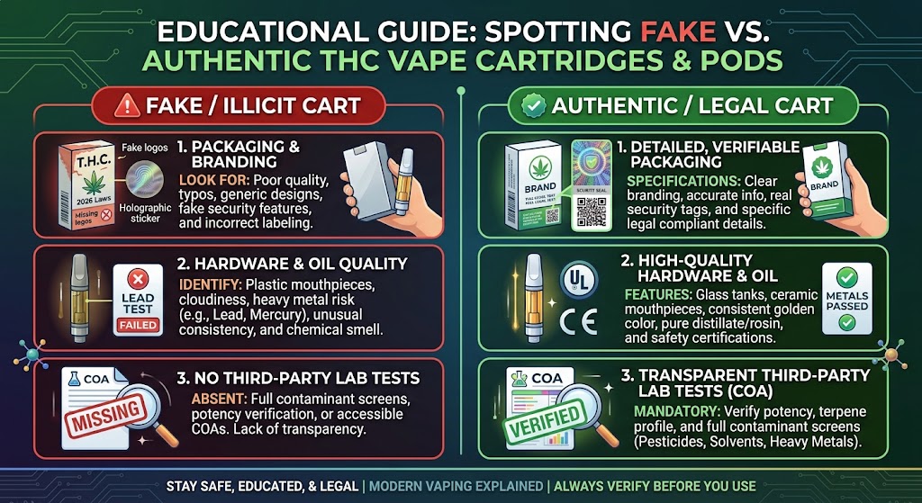 Spotting Fake vs. Authentic THC Vape Cartridges & Pods