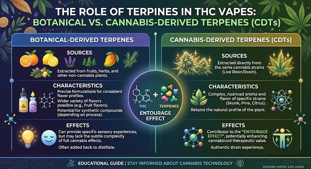 The Role of Terpenes in THC Vapes: Botanical vs. Cannabis-Derived Terpenes (CDTs)